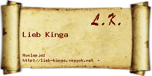 Lieb Kinga névjegykártya